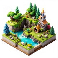 Beautiful High Quality 3d Isometric View Image Isolated on Transparent Background png
