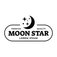 logo a silhouette image of a crescent moon with stars. vector