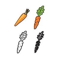 Set of carrot vegetables icon vector