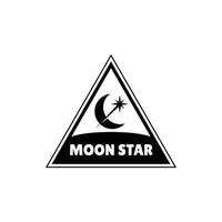 logo a silhouette image of a crescent moon with stars. vector