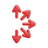 Red Arrow. 3d Red Arrow. 3D Red arrow In Different Style and shapes png