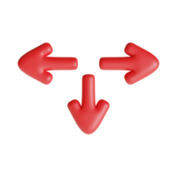 Red Arrow. 3d Red Arrow. 3D Red arrow In Different Style and shapes png