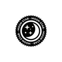 logo a silhouette image of a crescent moon with stars. vector