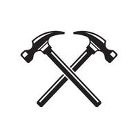 hammer logo emblem vintage design vector