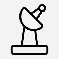 Satellite antenna icon, simple wireless connection illustration in black line style suitable for presentation elements, web design and mobile apps. vector