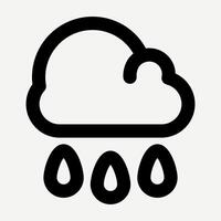 Rain icon, weather illustration with clouds and water drop in outline style is suitable for weather forecast icons, presentations about seasons, design elements, mobile app buttons and websites. vector