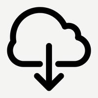 Download icon, cloud computing illustration suitable for presentation element and button of website or mobile application related to cloud services, server, cyber security, digital transformation. vector
