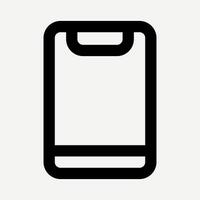 Phone icon, smartphone illustration in black line style suitable for websites, applications, Telephone symbols, design elements, and technology presentations. vector