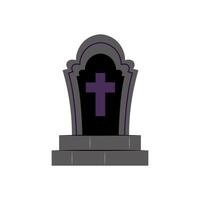 Stone tombstone. Grave. Halloween decorative element in flat style on white background. vector