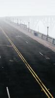 Old empty bridge on a foggy day video