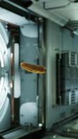 marinated pickled cucumber floating in internation space station video