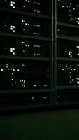 network server room with servers running processes video