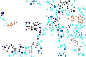 Circle shapes layout with decorative blurred design in abstract background. vector