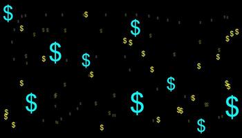 Dollar symbols of different sizes and opacity seamless background pattern illustration. vector