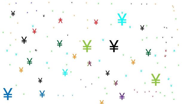 Yen symbols of different sizes and opacity seamless background pattern illustration. vector