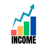 increase income with graph and arrow upward png