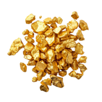 A collection of shiny gold nuggets Transparent Background png