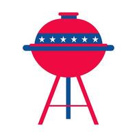 A red and blue grill with a star and a bunch of stars on it vector