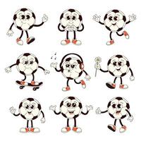 Kickin' It Groovy Soccer Ball Characters Collection vector