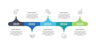 Business infographic 5 important events to success. Timeline, Milestone, Annual report, Business presentation template. vector