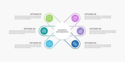 6 Steps infographic design template to success. Cycle, Diagram, Annual report, Banner, Business presentation and Organization. vector