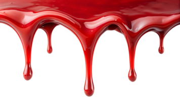 Red syrup dropping isolated on transparent background png
