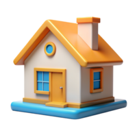 3d home isolated on transparent background png