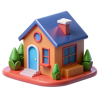 3d home isolated on transparent background png