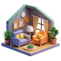 3d home isolated on transparent background png