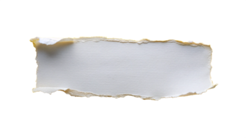 White Torn ripper paper sheet Texture isolated on transparent background png