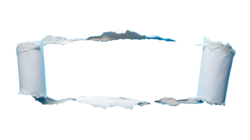 White Torn ripper paper sheet Texture isolated on transparent background png