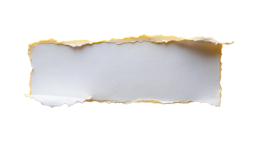 White Torn ripper paper sheet Texture isolated on transparent background png