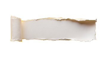 White Torn ripper paper sheet Texture isolated on transparent background png