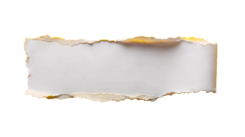 White Torn ripper paper sheet Texture isolated on transparent background png