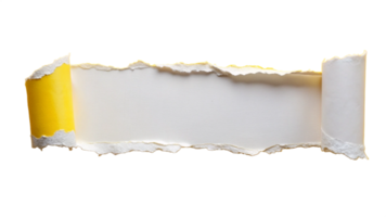 White Torn ripper paper sheet Texture isolated on transparent background png
