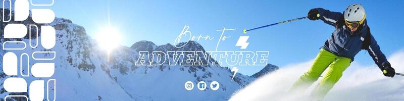 Skiing Club Social Media Banner template