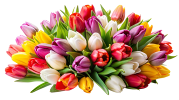 Beautiful bouquet of flowers isolated on transparent background png