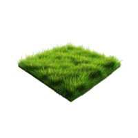 Isometric empty grass field with sky and clouds png