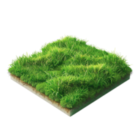 Isometric empty grass field with sky and clouds png