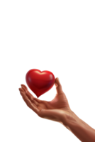 3D hand holding heart icon alone on transparent background png