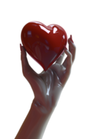 3D hand holding heart icon alone on transparent background png