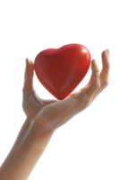 3D hand holding heart icon alone on transparent background png