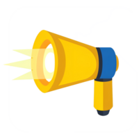 flashlight colored flat icon against transparent background png