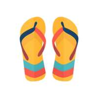 Flip flops colored flat icon against transparent background png