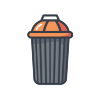 Garbage icon against transparent background Generated by Ai png
