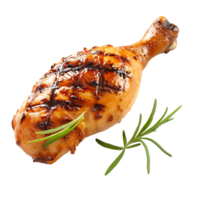 gegrillt Hähnchen Bein gegen transparent Hintergrund png