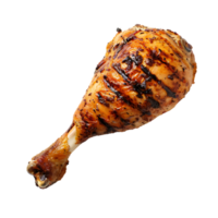 Grilled chicken leg against transparent background png
