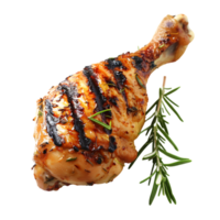 gegrillt Hähnchen Bein gegen transparent Hintergrund png