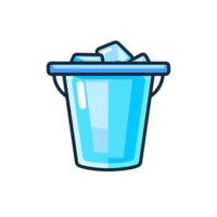 Ice bucket colored flat icon against transparent background Generated by Ai png