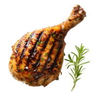 gegrillt Hähnchen Bein gegen transparent Hintergrund png